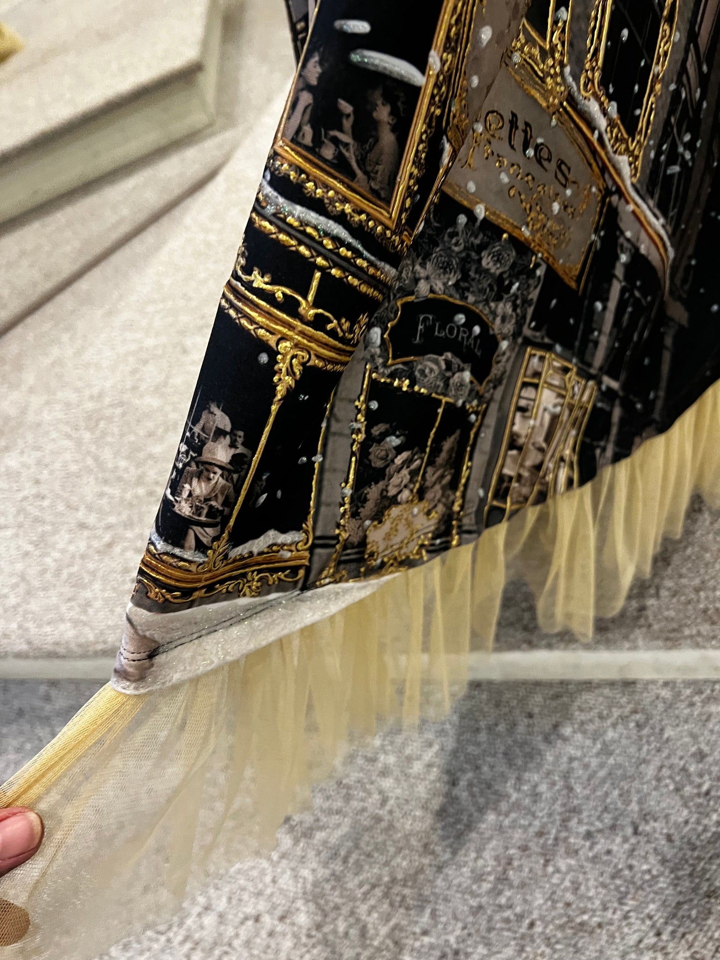 Close up of Let it snow skirt by IPNG