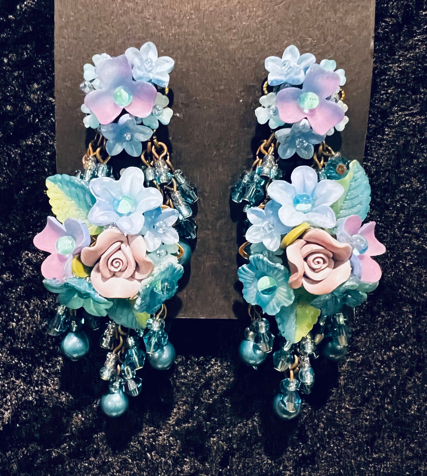 Victorian Style Earrings with flowers and roses